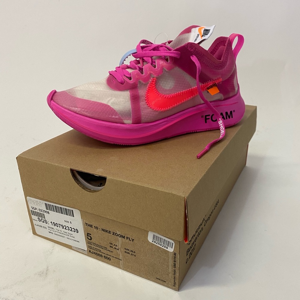 The Off-White x Nike Zoom Fly SP “Pink”